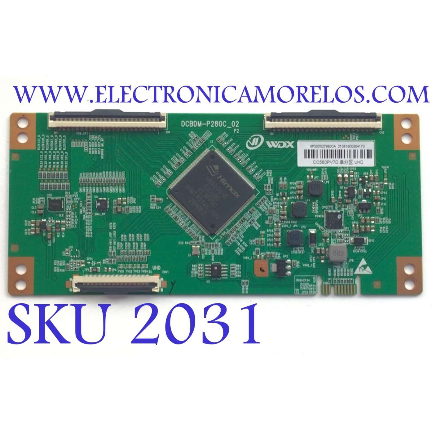 T-CON PARA TV VIZIO / NUMERO DE PARTE 8P30D0276600A / DCBDM-280C_02 / CC580PV7D / NUMERO DE PANEL TPT580WR-PV7D.Q / MODELO V585-J01 LMXUES